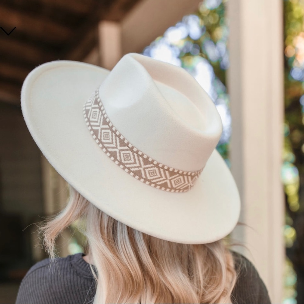 Cowgirl Hat- Ivory Flat Brim